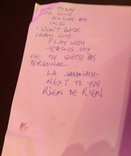 2014 09 27 setlist Toni Carbo.jpg