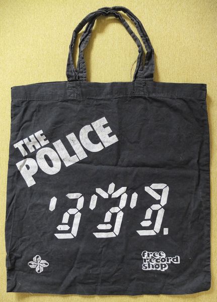 File:The Police cloth bag Ghost white on black.jpg